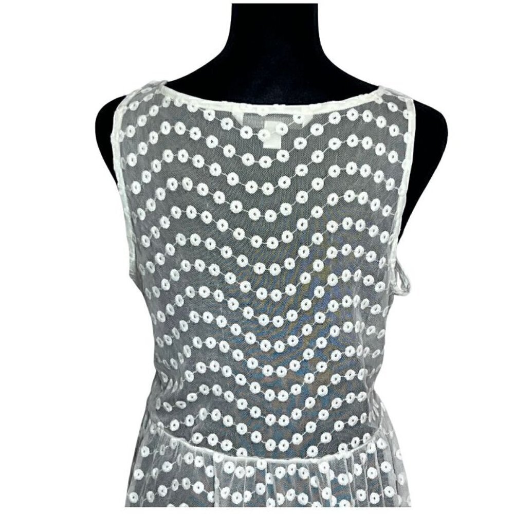 Lauren Conrad LC White Lace Black Ribbon Swiss Dot Sleeveless Top (Womens S) - Picture 7 of 10